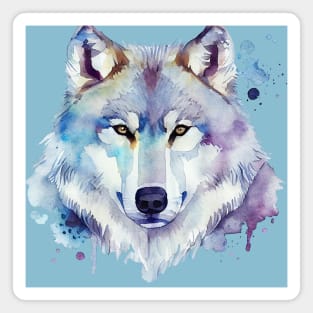 Grey Wolf Watercolour Art Magnet